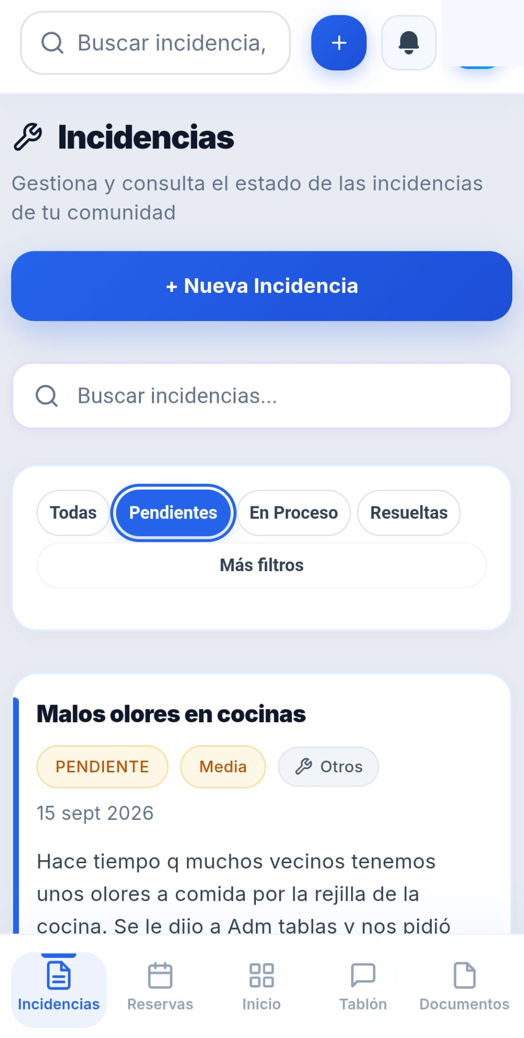 Gestión de incidencias